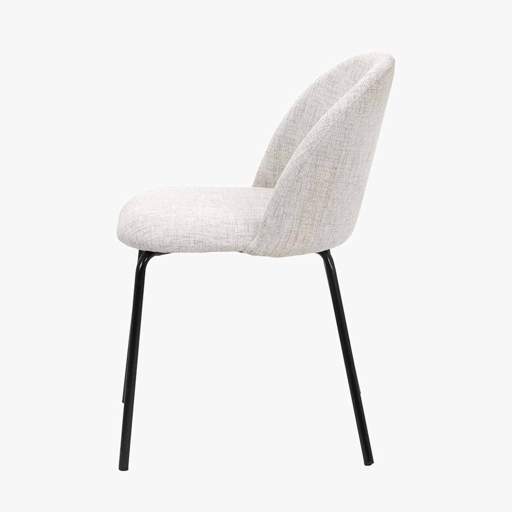 Turi Pebble Grey Linen & Black Metal Dining Chair